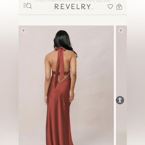Revelry Athena Satin Dress- cinnamon rose